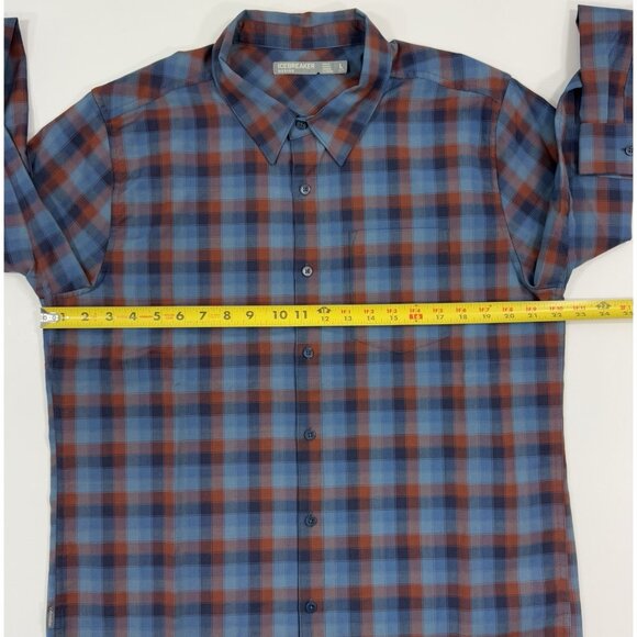 Icebreaker Mens Shirt 100% Merino Wool Flannel Long Sleeve Button Sz Large Plaid - Picture 11 of 12